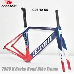 700C V Brake Road Bike Frame T1000 Full Carbon Material Max Tires 23mm Bicycle Frameset Thread BB68