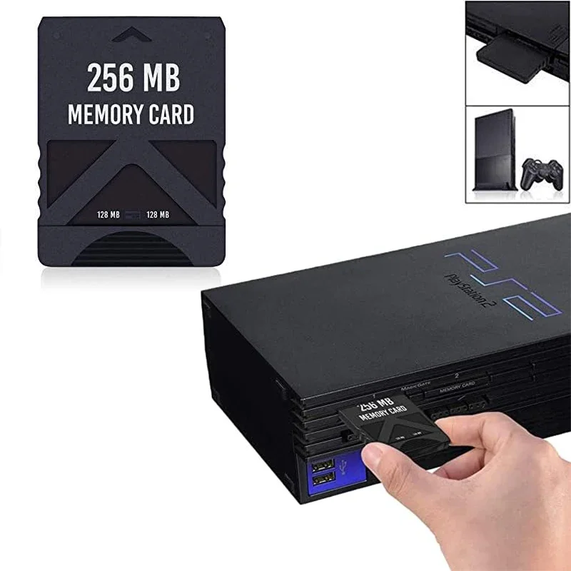 RGEEK 128MB 256MB Memory Card Save Game Data Stick Module for Playstation 2 for PS2 with Retail Box