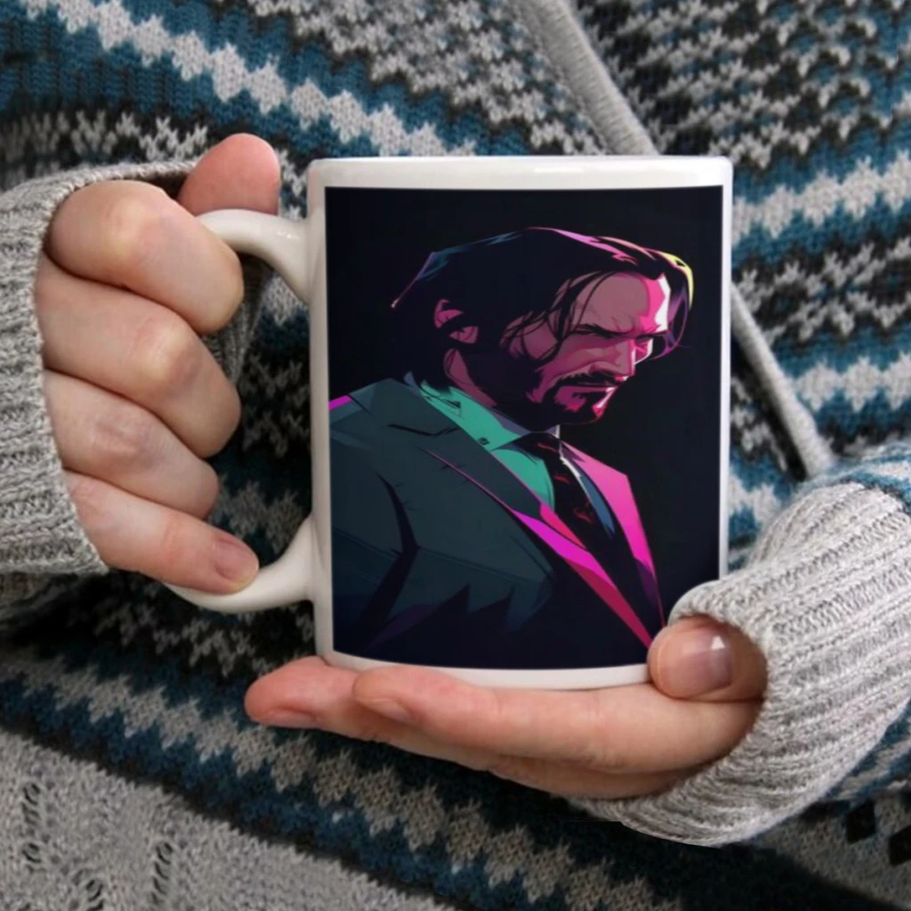 Film John Wick Chapter 4 Keanu Reeves Ceramic Cup Coffee Oatmeal Breakfast Cup Creative Personality Mug