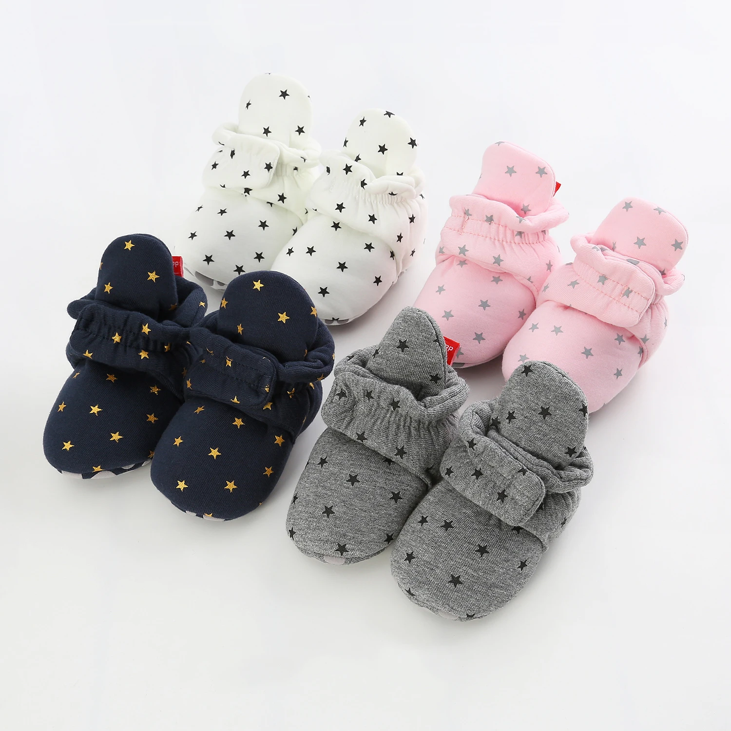 Myggpp New Baby Socks Shoes Star Toddler First Walkers Booties Cotton Comfort Soft Anti-slip Warm Infant Baby Boy Girl Shoes