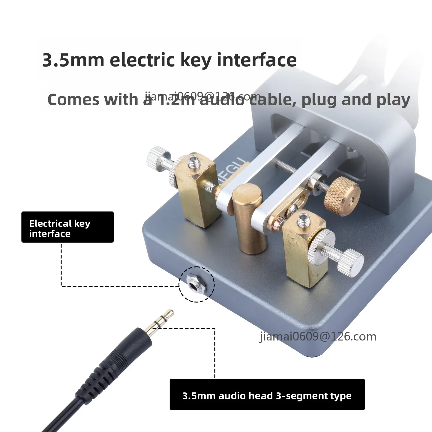 Double Paddle CW Automatic Key XIEGU VK-6 Keyer 3.5mm Audio Interface Compatible Shortwave Ham Radio Transceiver