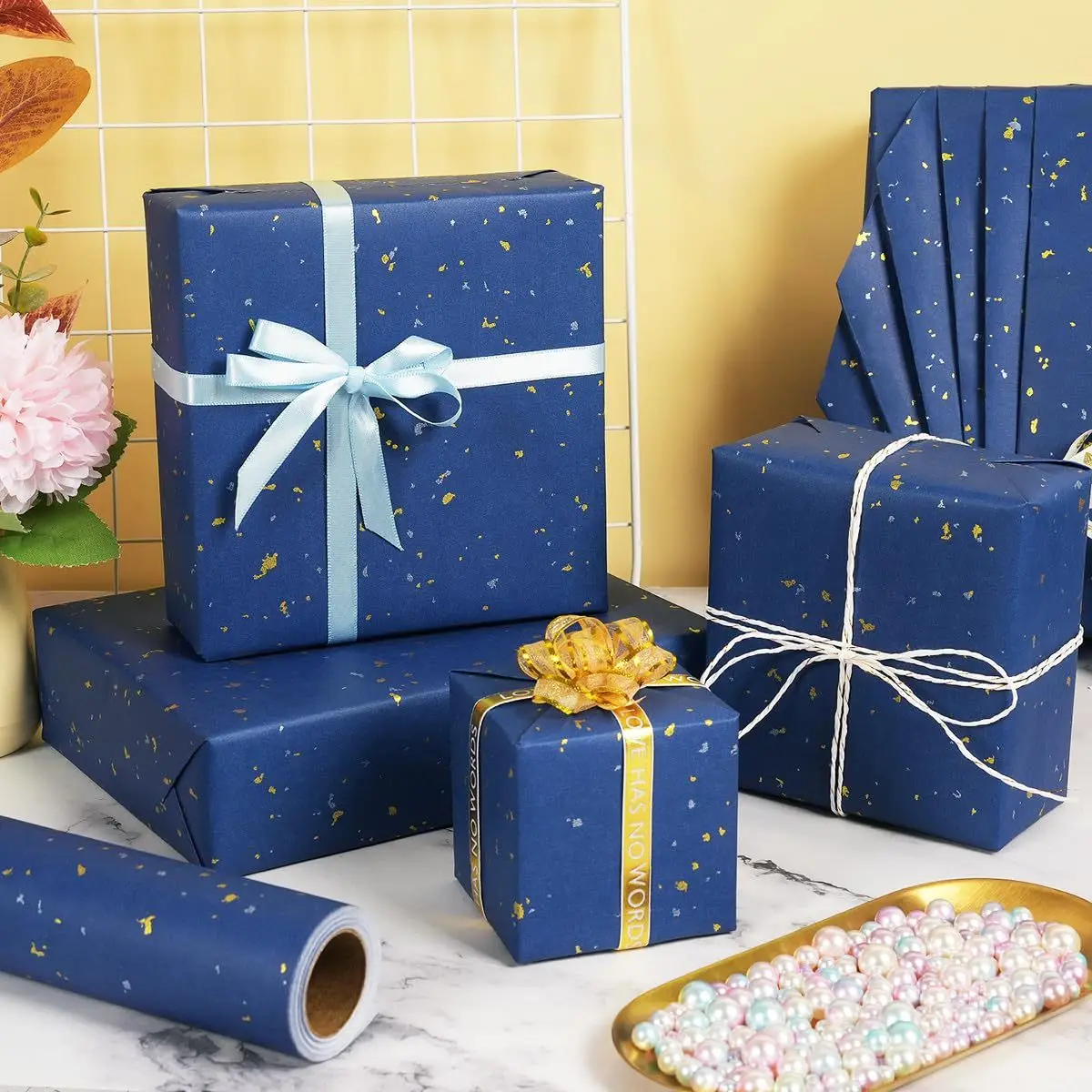 

Элегантный рулон матовой крафт-бумаги - 43,18 см x 3,05 м, для дней рождения, Рождества, свадьбы, праздничной бумаги, подарочная упаковочная бумага