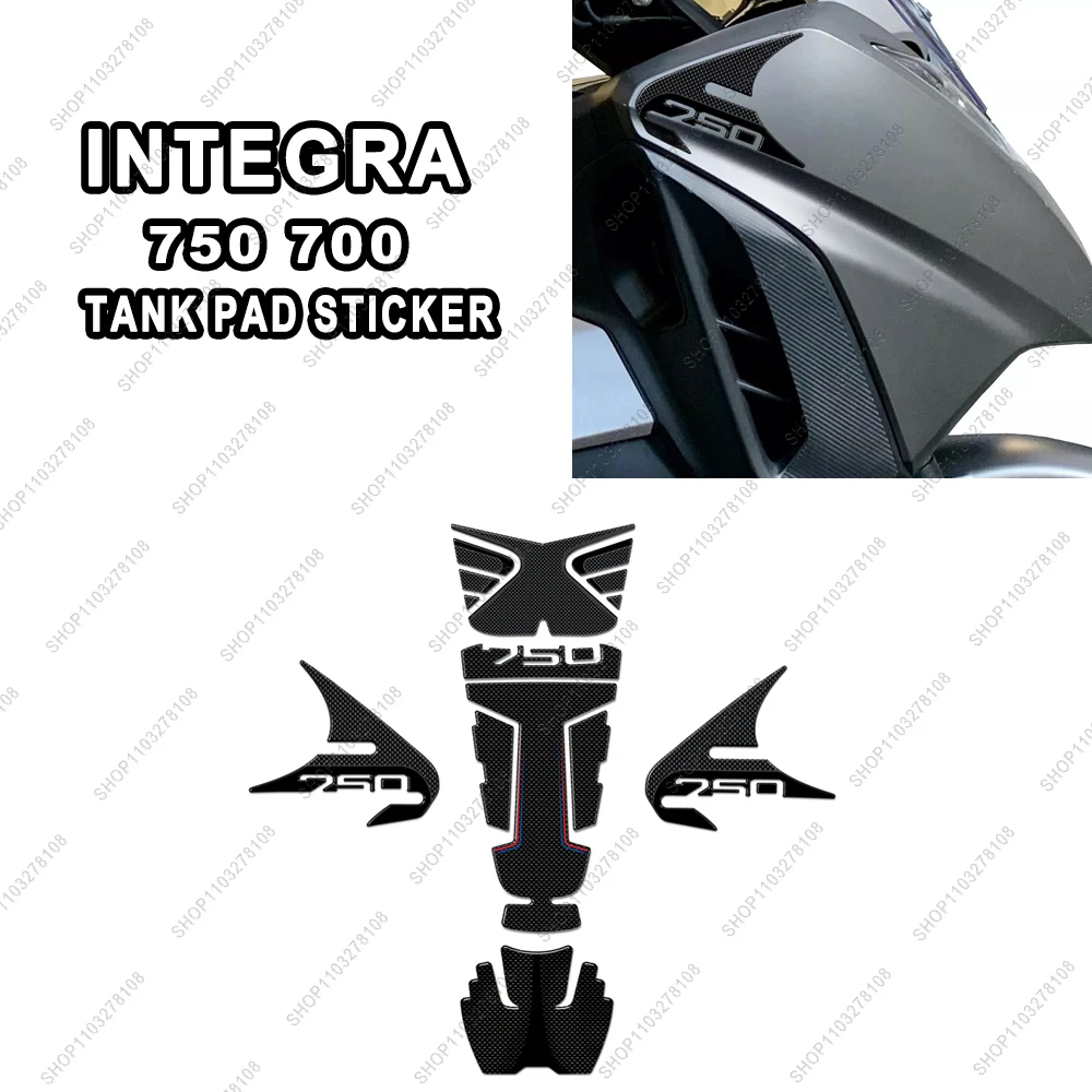 For Honda Integra 750 700 Motorcycle Anti slip Tank Pad Side Traction Pads Protector Sticker 3D Resin Stickers kit