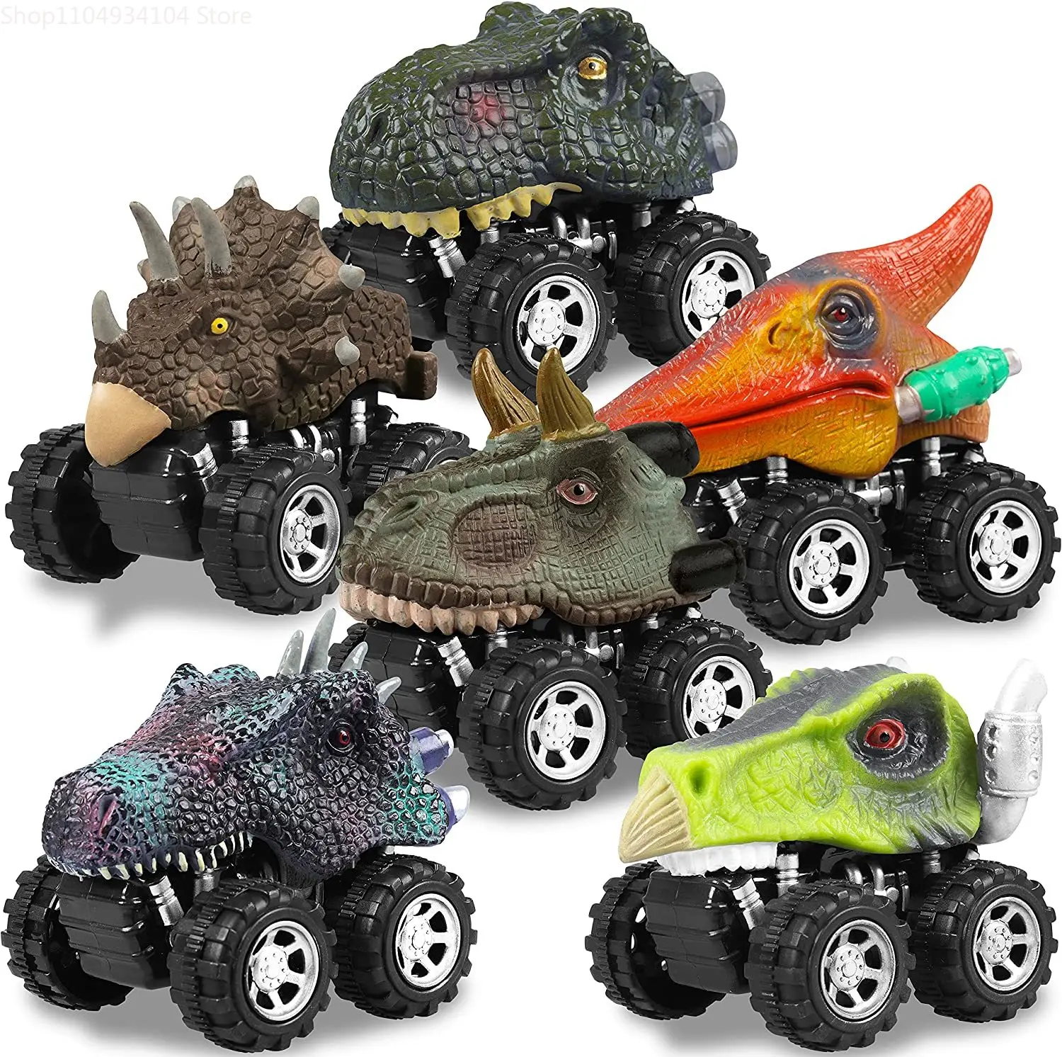 2026new brinquedos de dinossauro puxar para trás carros mini monster truck carro brinquedo conjunto para crianças meninos meninas presentes