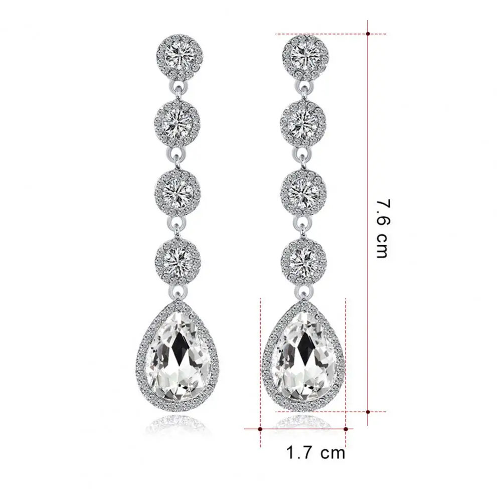 Faux Earrings Sparkling Rhinestone Dangle Earrings Non-irritation Jewelry Accessories for All-match Fashionable Charm Pendant