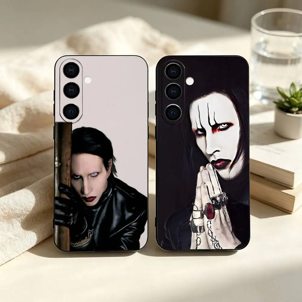 M-Marilyn Manson  Black Soft Silicone Shockproof Case For Samsung A70/A71/A51/A52/A53 & Other Models