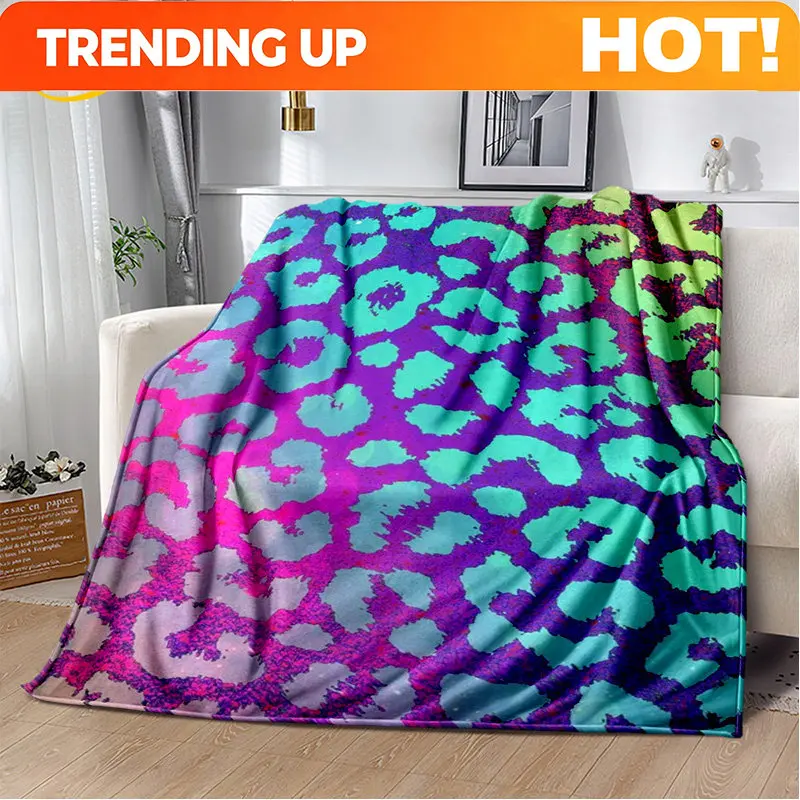 Customize Wild Leopard Print Series 3D Soft Plush Blanket,Flannel Blanket Throw Blanket for Living Room Bedroom Bed Sofa Picnic