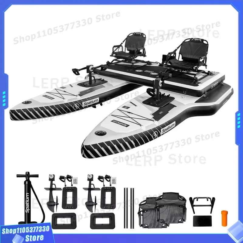 Spatium Customizable 2 People Inflatable Water Bike Pedal Boat Floating Catamaran Pedal Boat for Sale