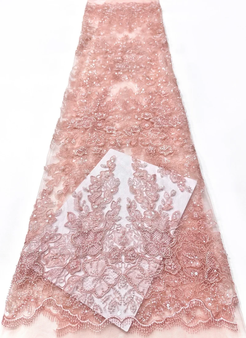 

Роскошное африканское нигерийское кружево с бисером и пайетками для жениха, французская сетчатая кружевная ткань 2026 года для пошива свадебных платьев