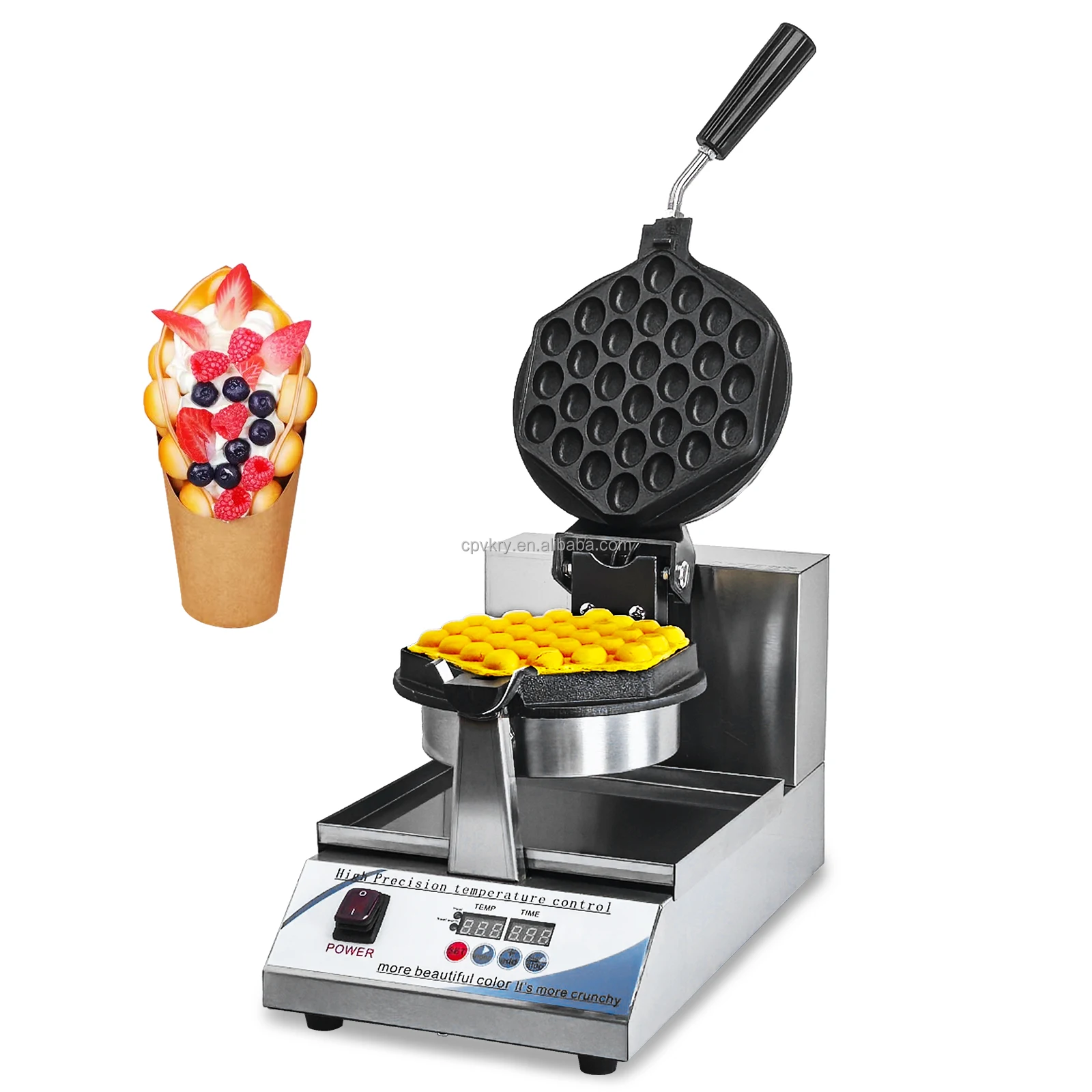 

1400W Intelligent Digital Non-Stick Hong Kong Egg Waffle Honeycomb Shaped For Snacks Professional For Hotels