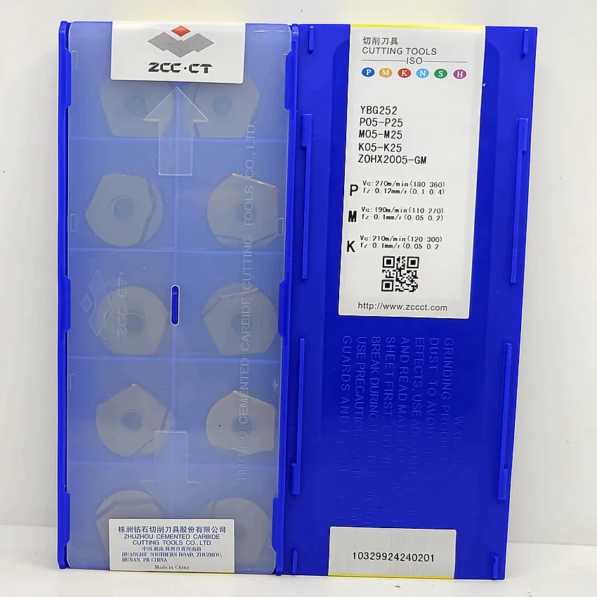 

ZOHX1203-GM YBG252/ZOHX1604-GM YBG252/ZOHX2005-GM YBG252/ZOHX2506-GM YBG252 ZCC.CT CNC blade carbide milling inserts 10pcs/box