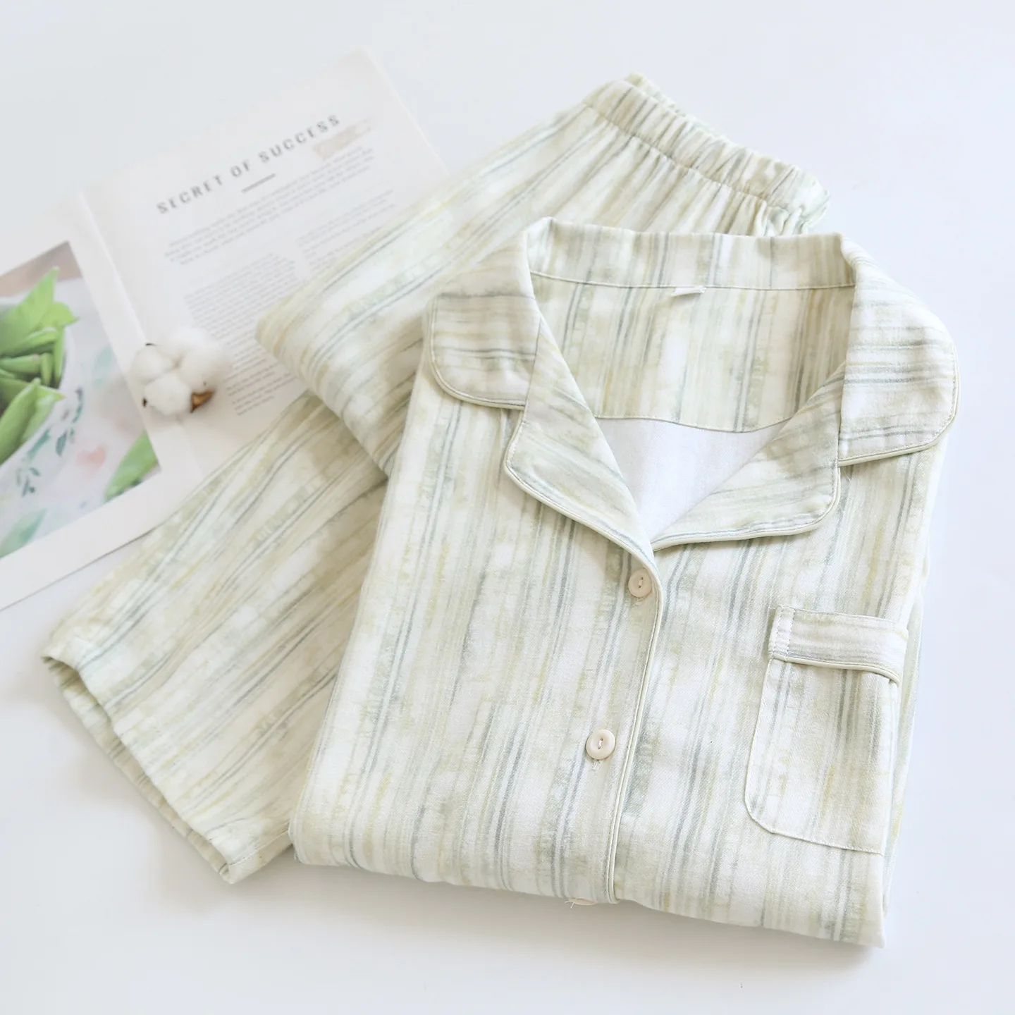 

Floral Night Wear Female Loungewear Woman Nightwear Autumn Two-Piece Women's Pajamas Set Long Sleeve Clothes For Sleep