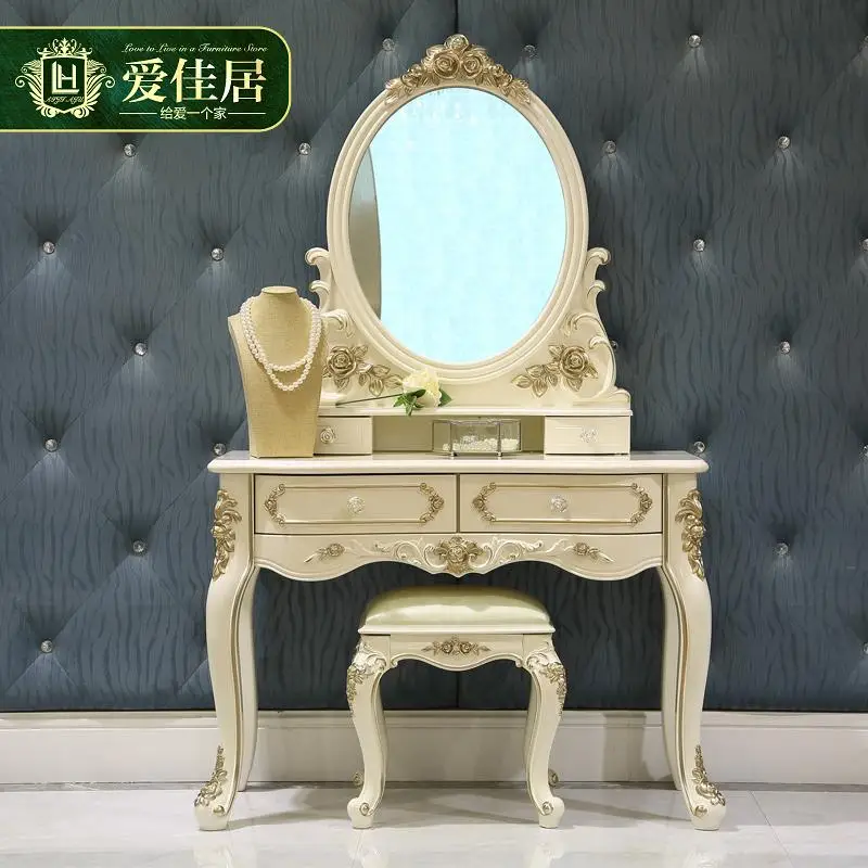 European dresser European white princess lacquered makeup table American pastoral bedroom home dresser combination