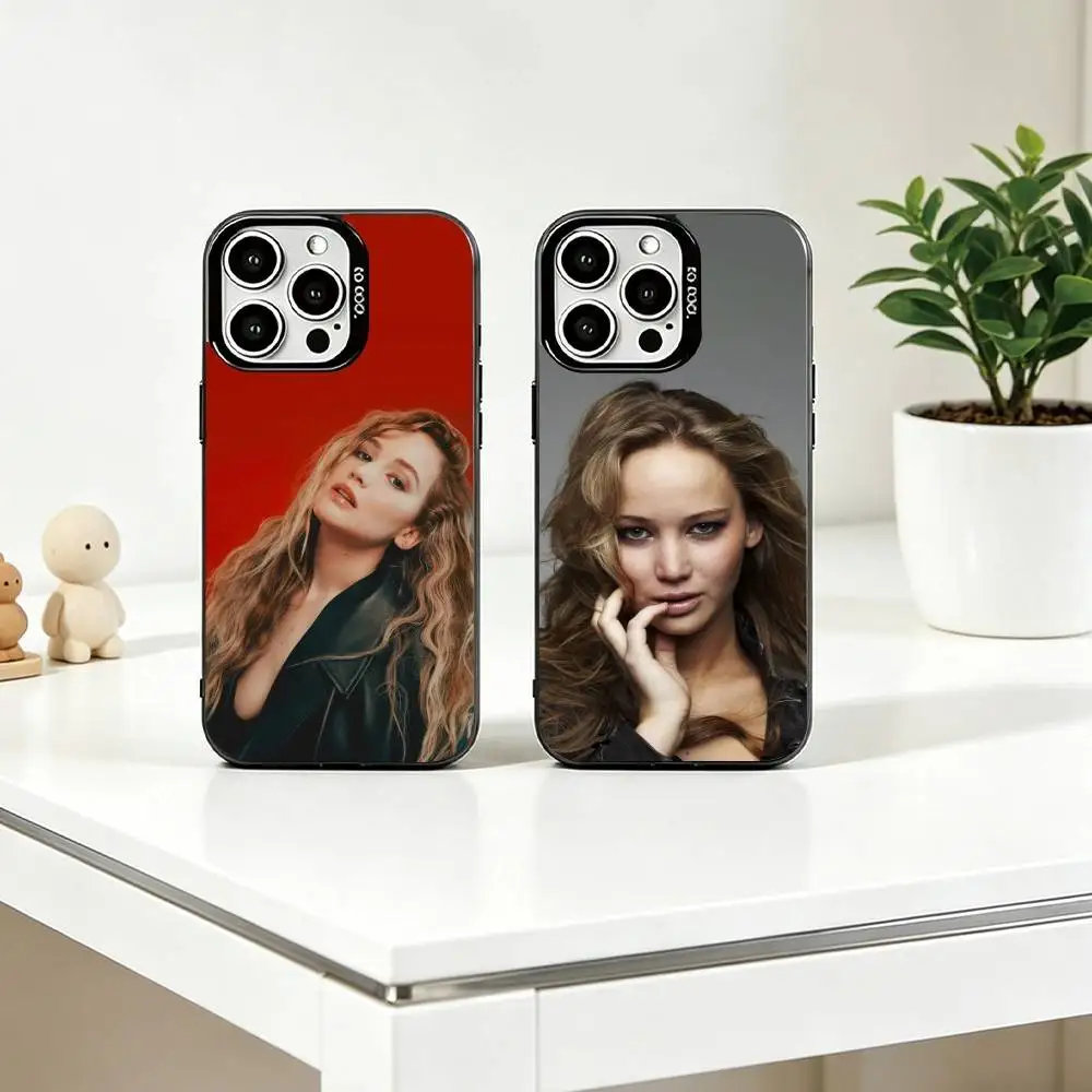 

A-Actor J-Jennifer L-Lawrence Phone Case For iPhone 17,16,15,14,13,12,11 Plus,Pro Max,XS,Colorful Silver Phone case Funda Cover