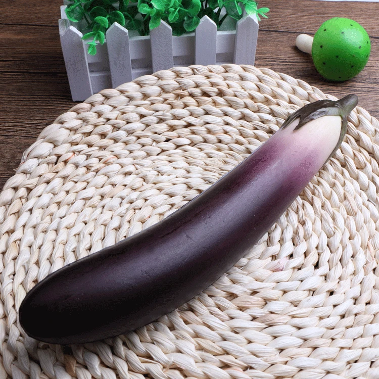 2pcs PU Simulation Vegetable Simulated Eggplant Fake Eggplant Purple High-end Handfeel Food Model Shooting Early Ornaments Props