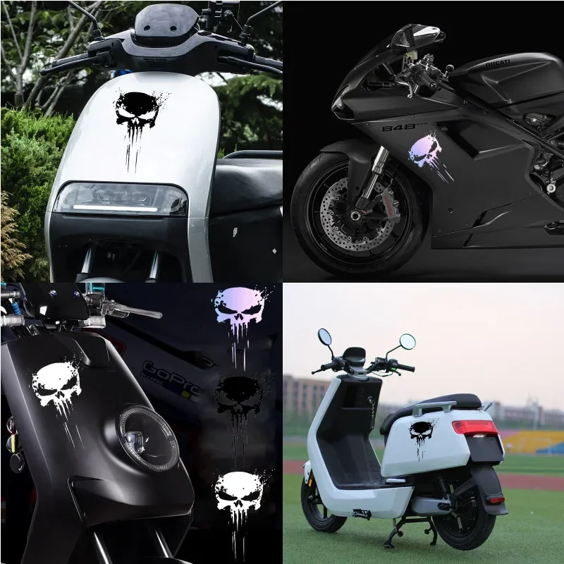 Skull Sticker Reflective Decal Motorcycle Car Decoration Accessories Waterproof Sun Protection Universal Wholesale