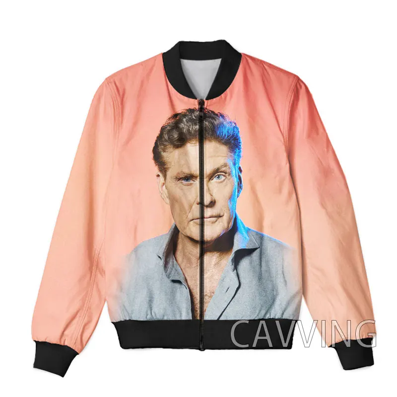 

CAVVING 3D Printed David Hasselhoff Zipper Bomber Jackets Men Overcoat Mens Coat Zip Up Jackets for Women/Men Z02