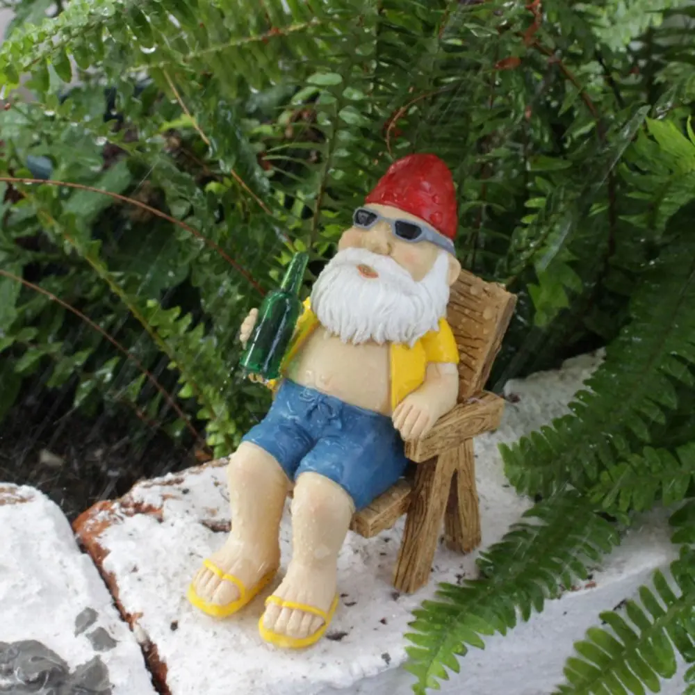 

Crafts Resin Garden Statue Cute Creative Gnome Sculpture Funny Waterproof Outdoor Figurine Courtyard