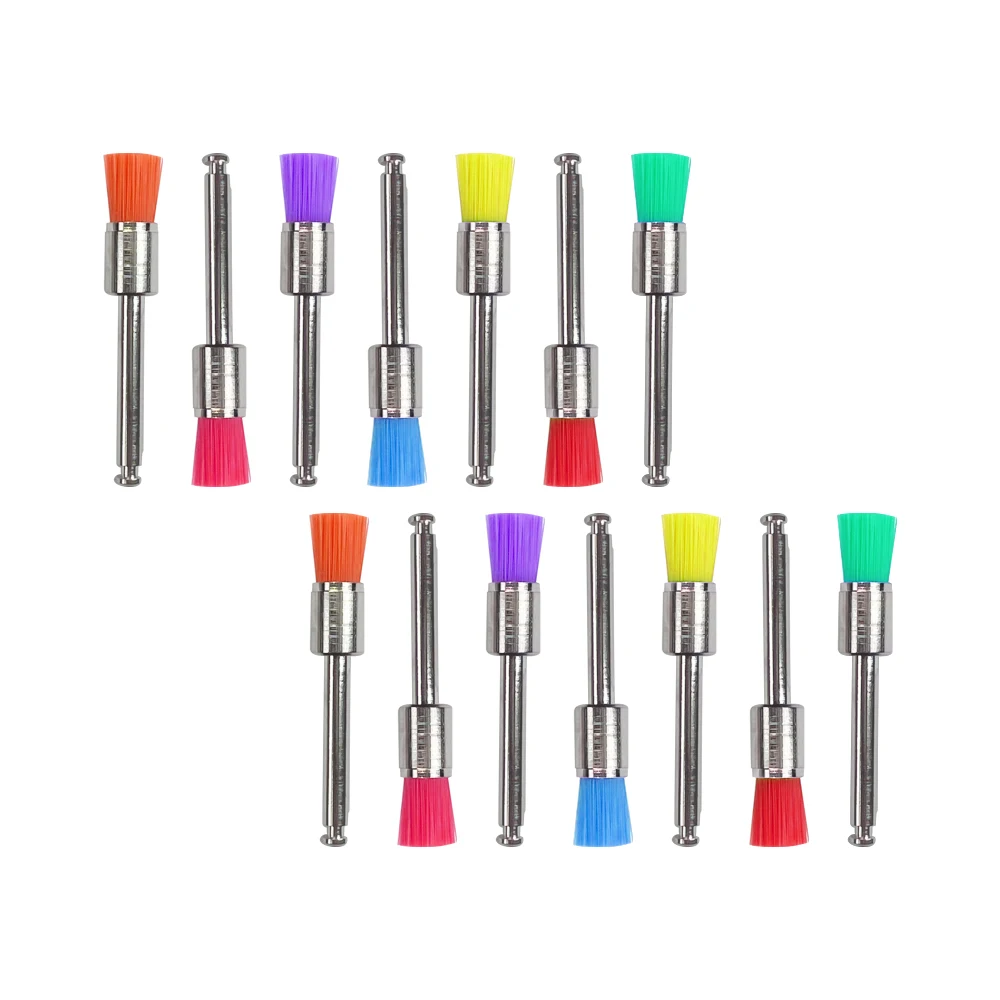 

100pcs Dental Prophy Brushes Polishing Polisher Disposable Latch type Mixed color Plat Used for Stain Removal and Polish