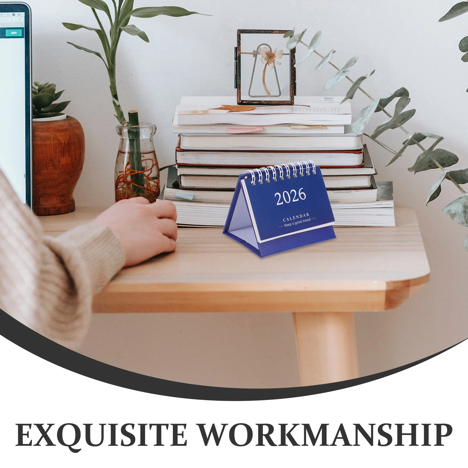 2026 Mini Desk Calendar Small Desktop Foldable Standing Flip Monthly Planner Compact Modern Design Office Decorative Calendar