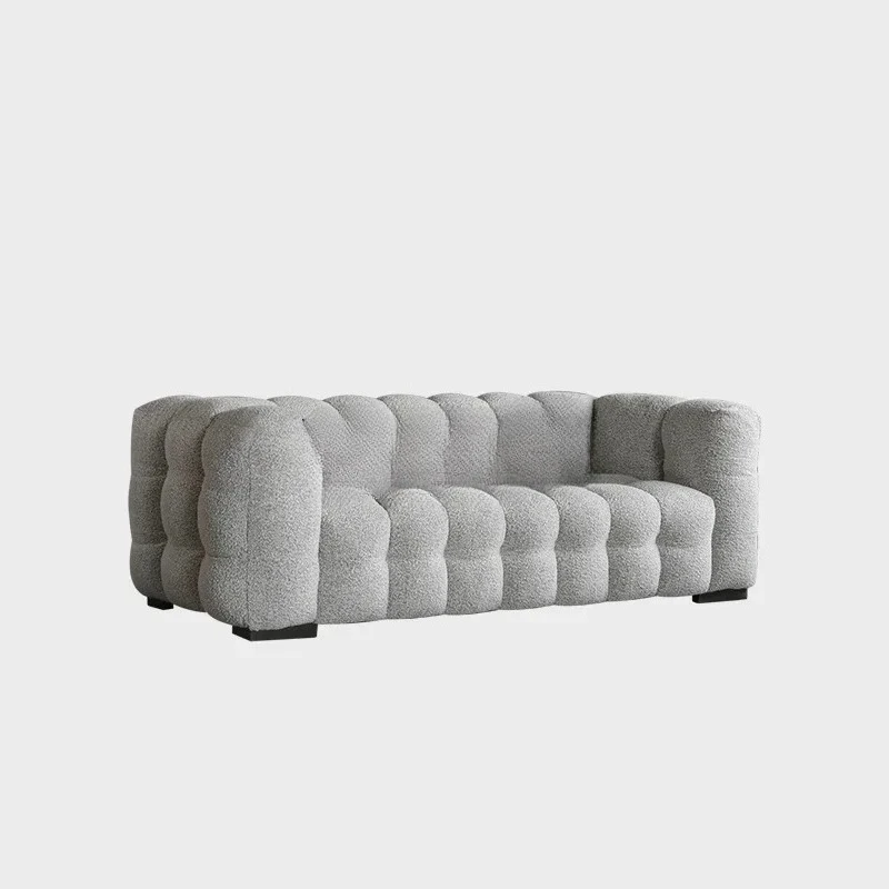 

11XZZNordic marshmallow Italian minimalist fabric sofa French retro cream style three-person sofa