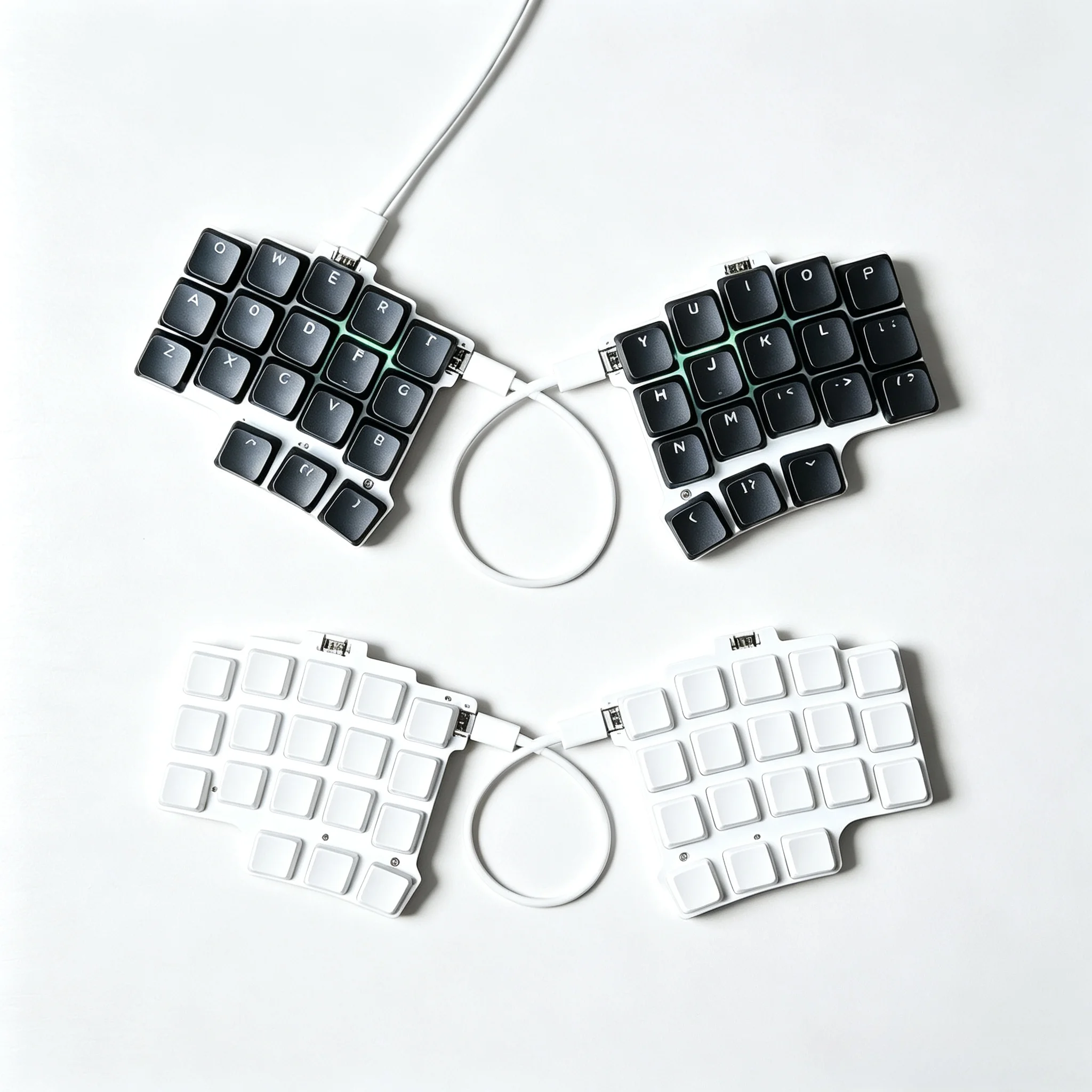 X7b Low Profile Wired Split Keyboard Customized RGB Soldered Red Switch Spilt Mechanical Keyboard Ergonomics VIAL 9-layer Layout