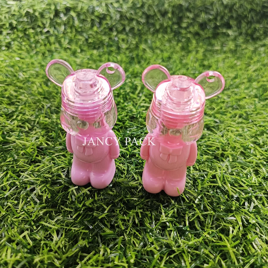 Tube de brillant à lèvres rechargeable en forme d'ours, 3ml, Logo privé, Tubes vides mignons