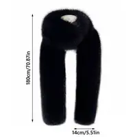 1pcFashionable 180cm Fake Fur Long Scarf Soft Plush Thick Long Strip Scarf Fur Decor Luxury Wraps Shawl Party Ladies Neck Warmer 3