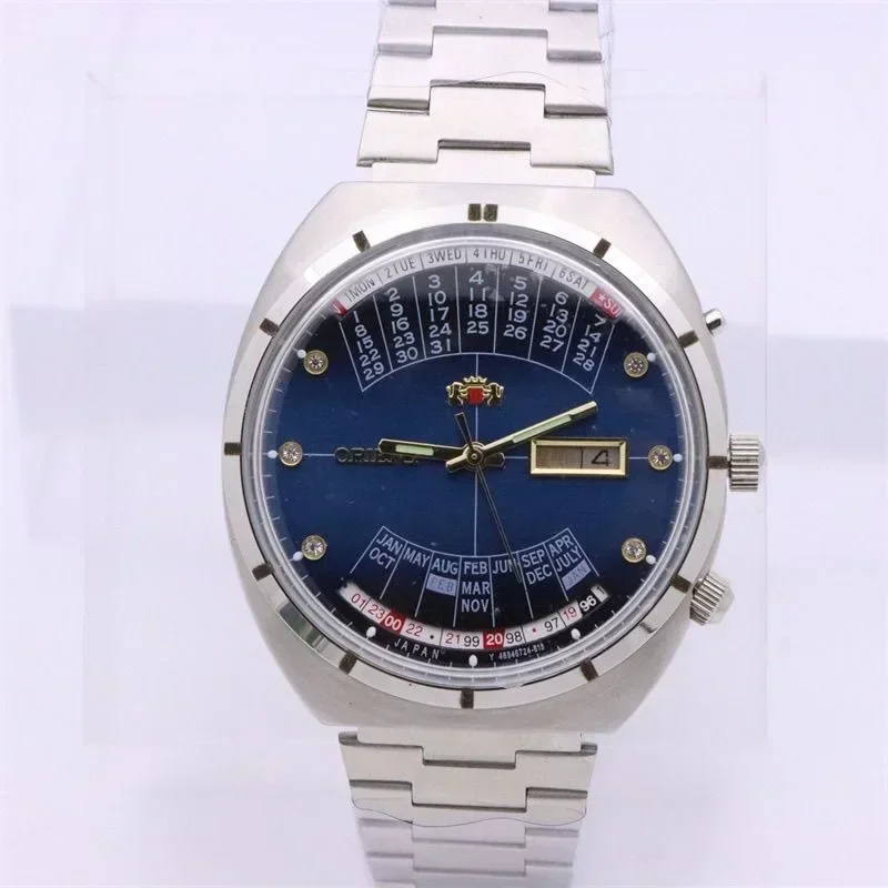 118A Store Sports Machinery Men's Orient Watch Full Function Perpetual Calendar Stainless Steel Japanese Movement
