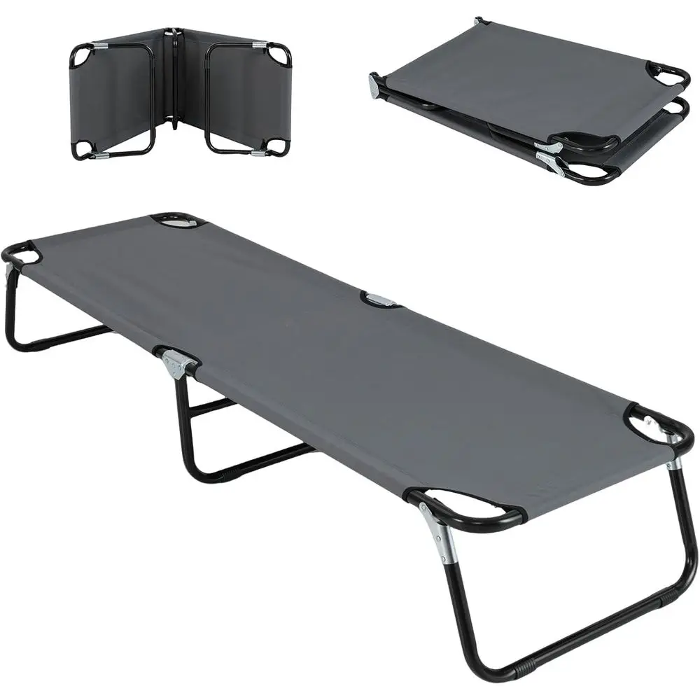 olding Camping Cot or Adults, Portable Sleng Cot Bed with 600D rd abric, Heavy Duty e, 350Lbs acity, 1-Step Use, Outdoor Lounge