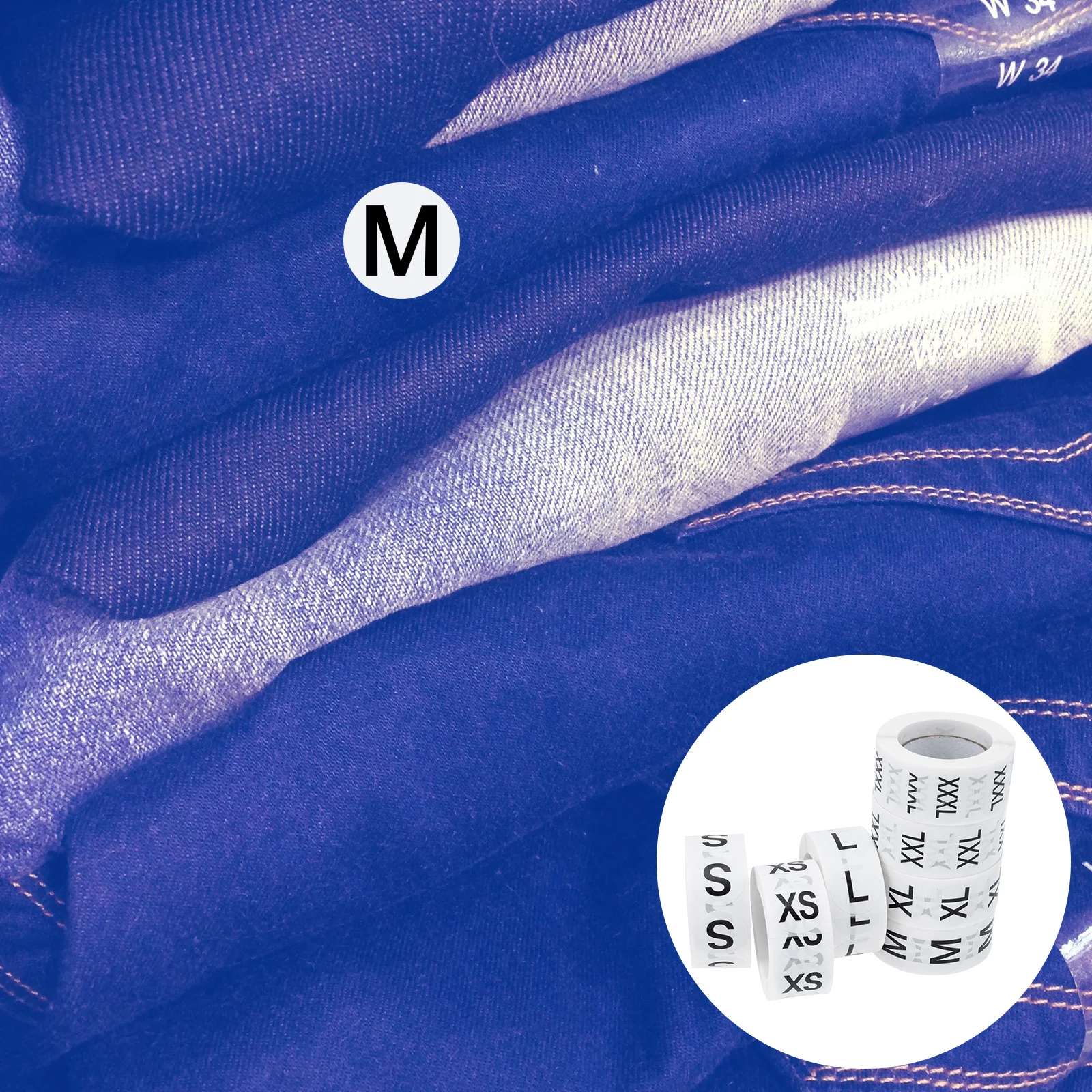 

7 Rolls Round Stickers Size Label Clothing Tags The Circle for S-xxxl Labels White Apparel Baby