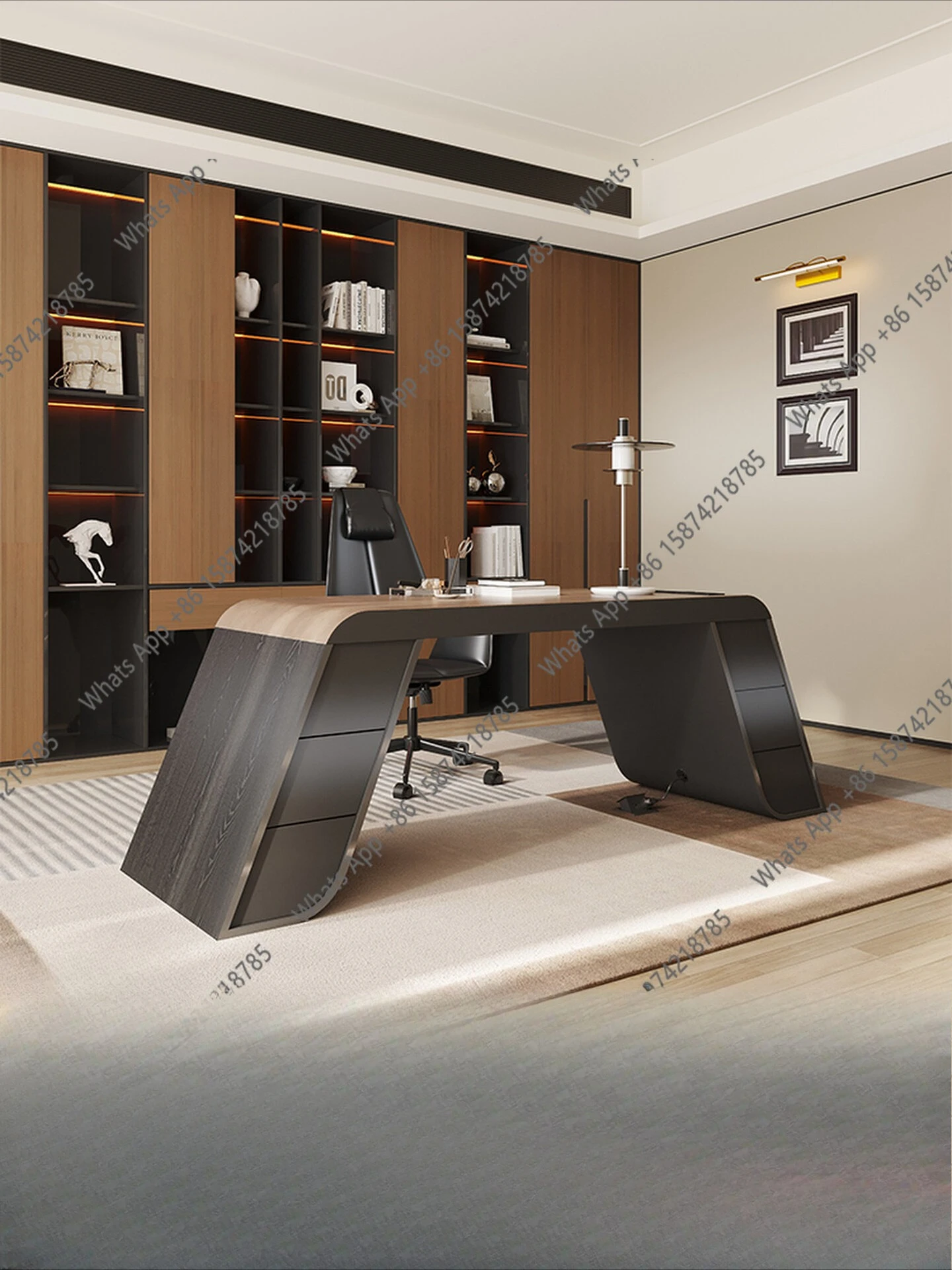 

Элегантный комплект для гостиной: стол и стул, дизайнерский компьютерный стол для руководителя, письменный стол для дома.