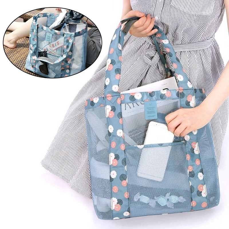 

Женская сумка-тоут, дорожная сумка для хранения, пляжная сетчатая сумка, пляжная сумка большой вместимости на одно плечо, сетчатая сумка для хранения