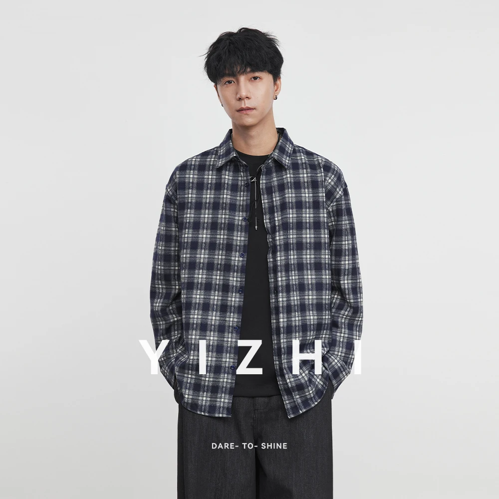 Fashion Men's Plaid Shirt 2025 Autumn and Winter New Loose Casual Commuter City Long Sleeve Shirt Men's Casual Tops Jacket