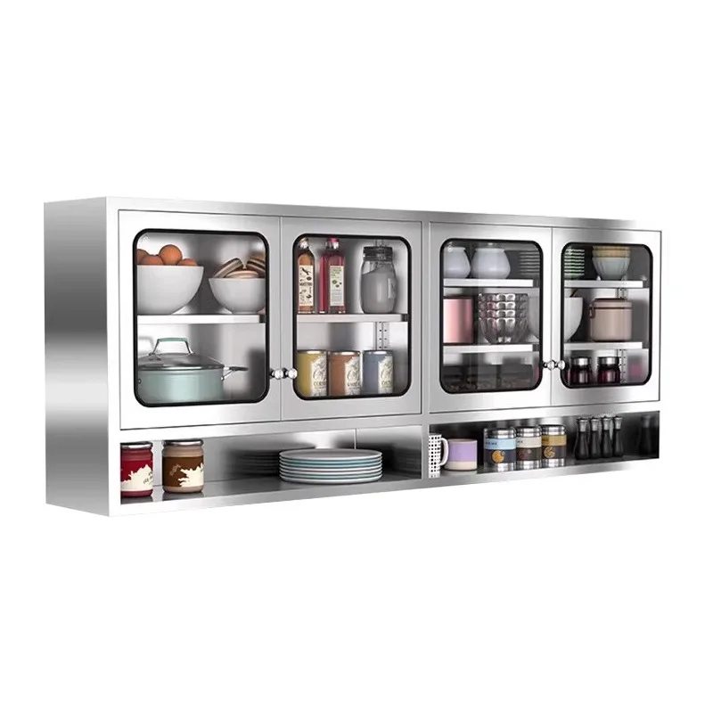 

Household 304 stainless steel kitchen hanging cabinet anti-corrosion and rust-proof cabinet bathroom wall-mounted locker abinet