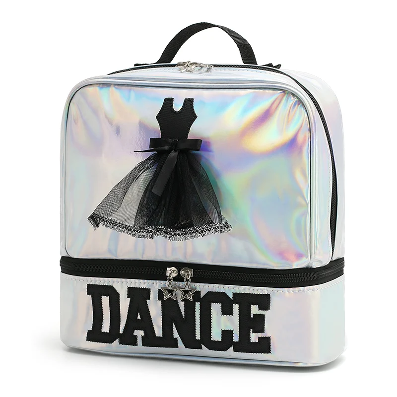 Laser Backpack Bags Ballet Girls Dance Schoolbags Double Shoulder Wet Pocket Kids Storage Latin Ballerina Bags Children