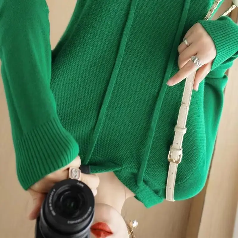 

Korean New 2025 Fashion Hoodies Women Sweater Autumn Winter Knit Sweater Pullover Knitted Sweater Lady Casual Jumper Female