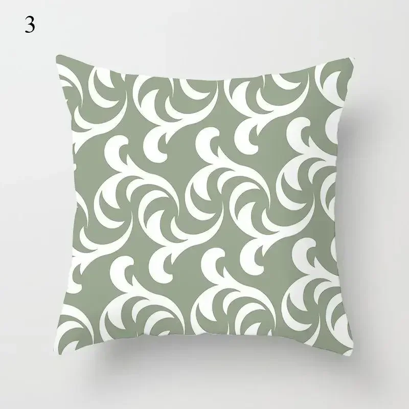 Funda de almohada verde menta، Funda de cojín con estampado geométrico، Fundas de cojín decorativas para sofá، 40x40cm،، 45x45 #4