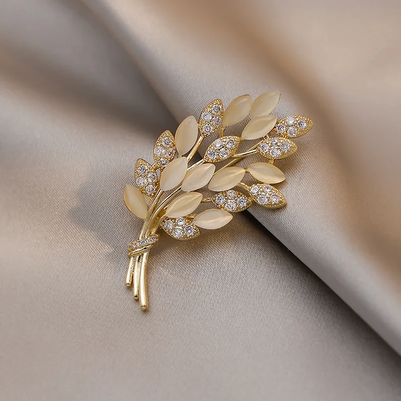 Punk Girl Temperament Suit Brooch Versatile Corsage Wheat Ear Feather Brooch Suit Accessories Elegant Manufacturer Wholesale