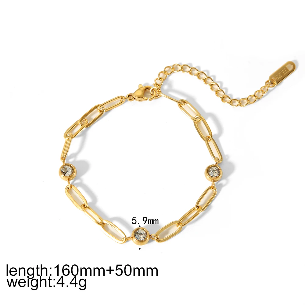 Zierliches Armband aus Edelstahl mit flacher Schlangenkette, Herzanhänger und glänzendem Zirkon, 18K vergoldet, Schmuckaccessoires, Damengeschenke – Detail 6