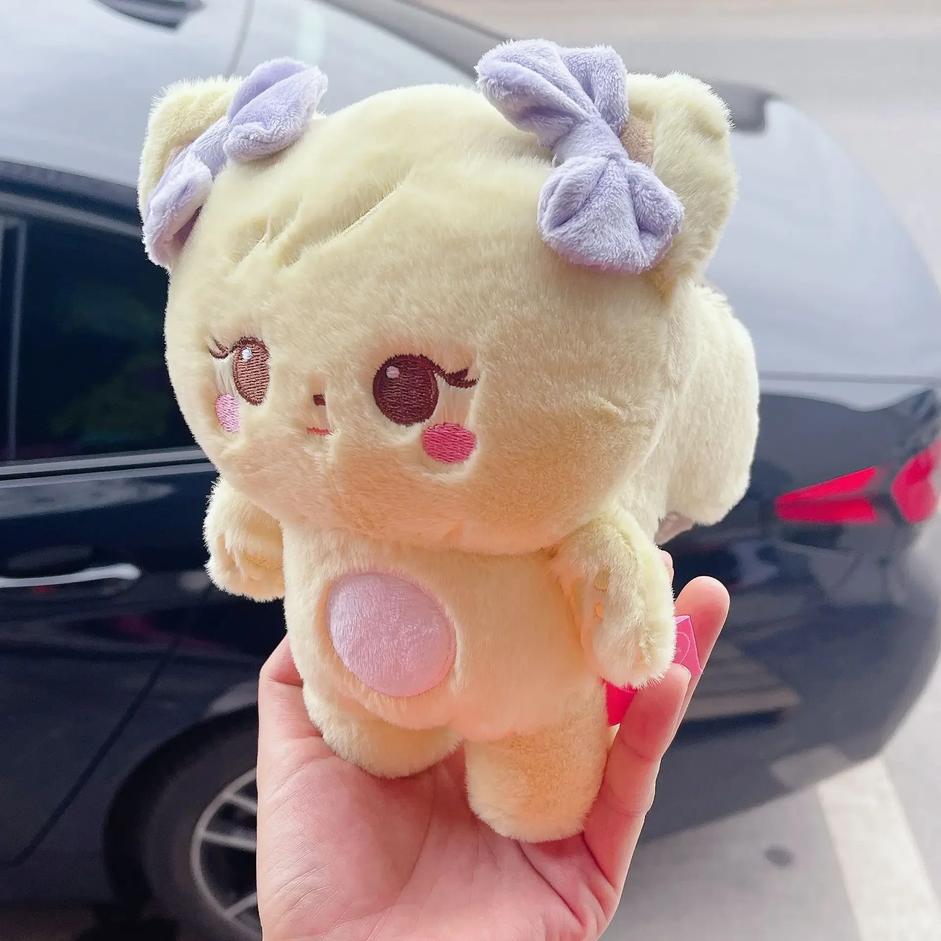 1/4pc 25cm Kpop 핑크 부드러운 플러시 베개 귀여운 노란색 오리 플러시 장난감 팬 선물 수집