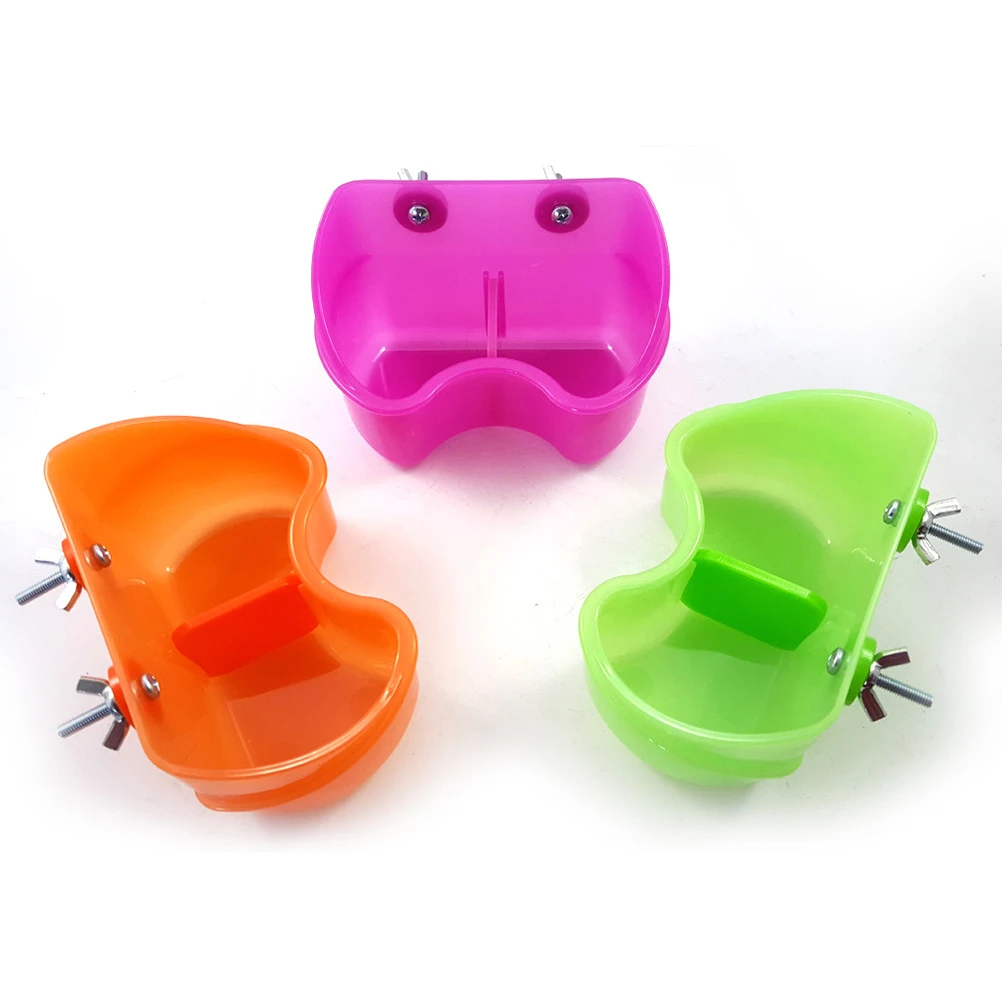

1pcs Bird Feeding Bowl for Parrot Cage Accessory Safe Durable Plastic Material Pet Food Water Dish Easy Install Cleaning
