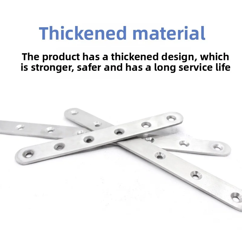 2/4/10/20Pcs Flat Straight Brace Brackets 37-245mm Stainless Steel Mending Joining Plates Repair Fixing Heavy Duty Brackets