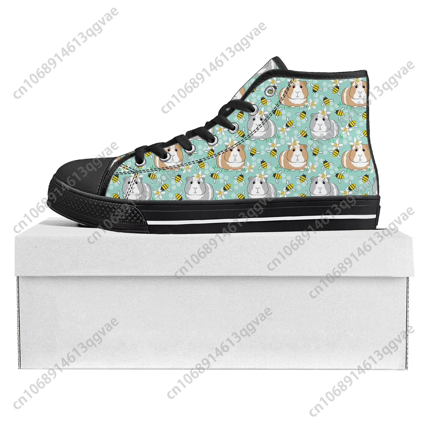 Cute Cartoon Guinea Pig High Top High Quality Sneakers Mens Womens Teenager Canvas Sneaker Custom Made Shoe Casual Couple Shoes