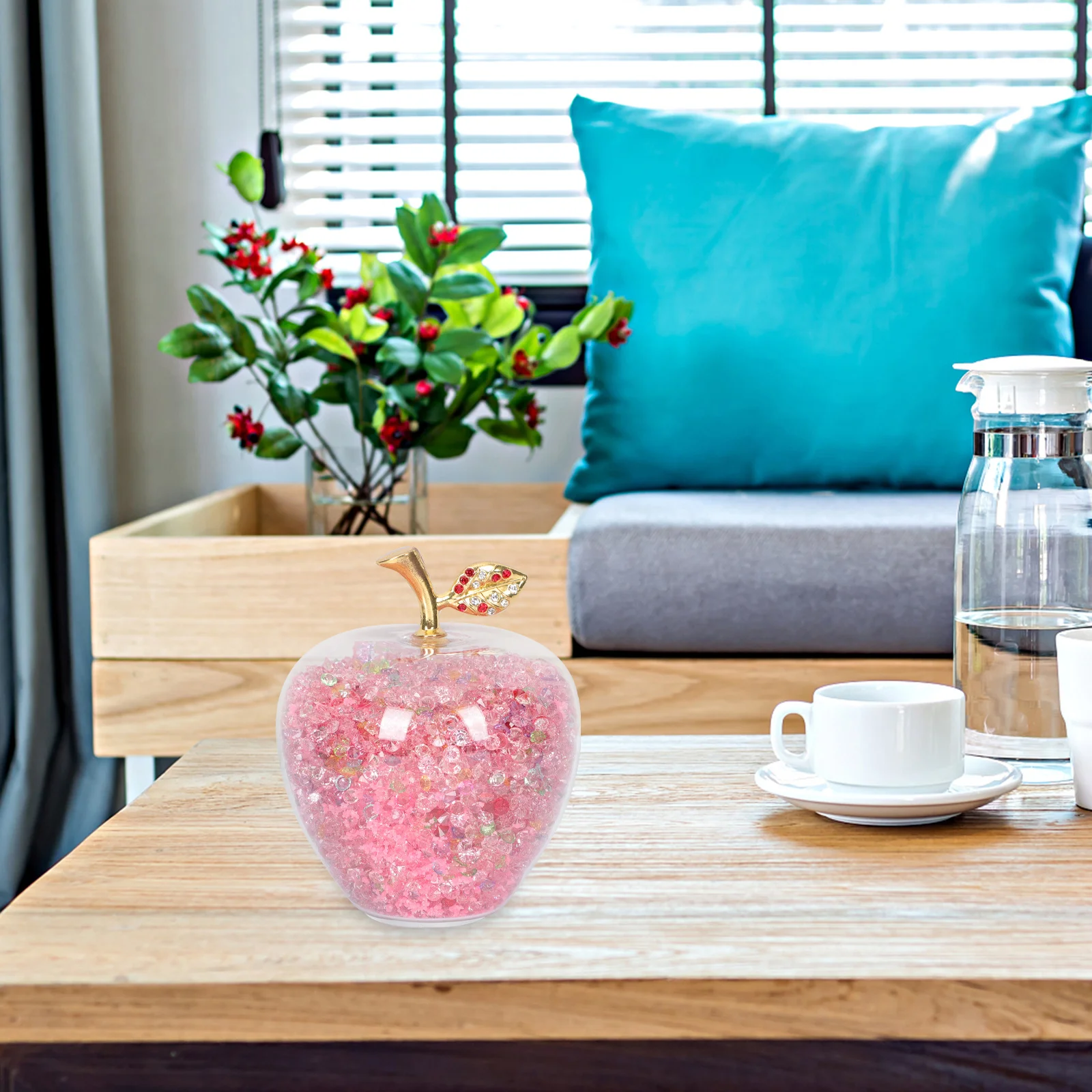 

1Pcs Luminous Glass Apple Ornament Creative Christmas Decorations Fine Workmanship Long Lasting Xmas Party Props