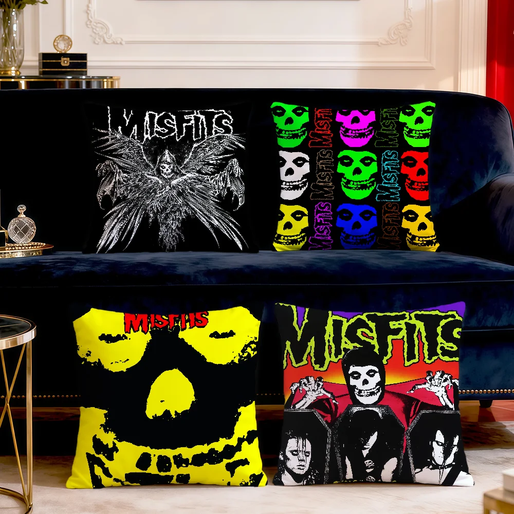 Cool Garbage Punk Music BAND M-Misfits Misfitstry Soft Pillowcover Sofa Home Living Room Decor Protective Cover Hogar Pillowcase