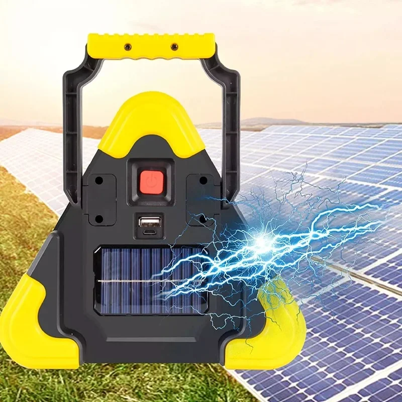 Tripod Warning Light LED Multi-function Car Emergency Light Solar Charging Car Triangle Safety Warning Sign with Camping Light