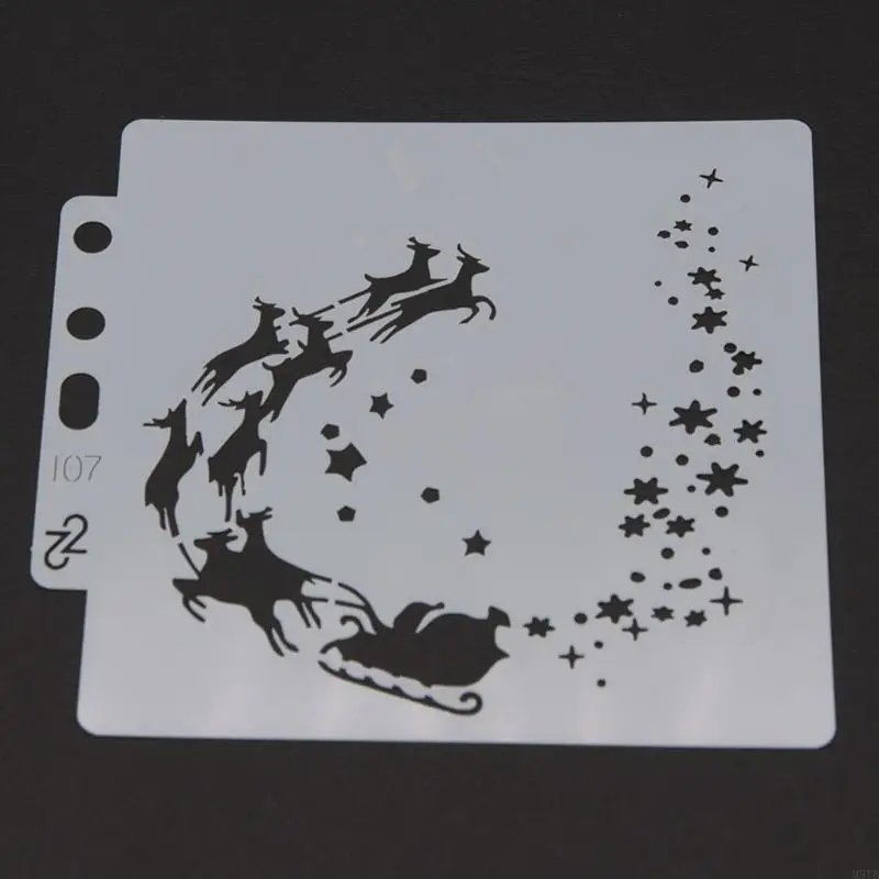 M5TB Exquisite Christmas DIY Spraying Drawing Loose-leaf Templates Portable Washable
