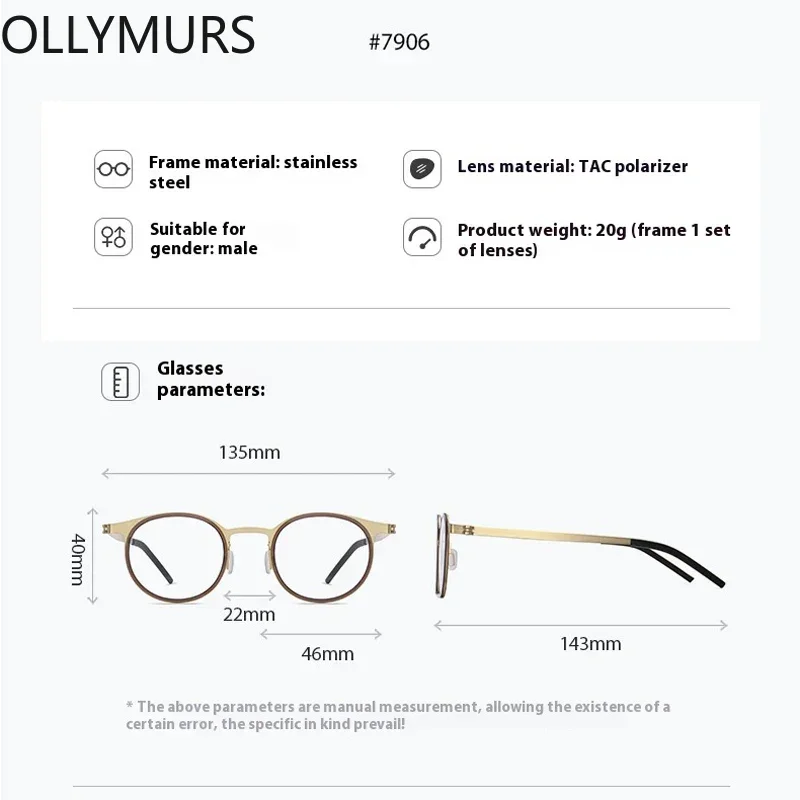

Солнцезащитные очки Ollymurs Optics 2Screwless с поляризацией для мужчин и женщин, диоптрии от -0.50 до -10, ультралегкая оправа, магнитные клипсы, для коррекции близорукости