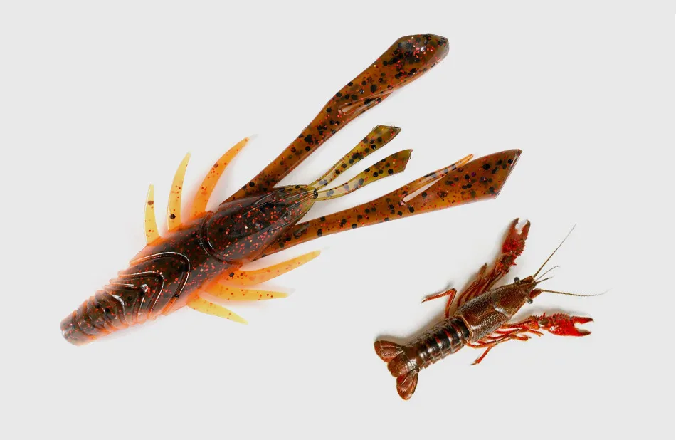 Dyy-Soft Silikon Swimbait Angel köder, Garnelen, Kunst köder, Bass Finesse Angel köder, Kicker Craw, 10,5 cm, 8,8g, 6 Stück – Detail 2
